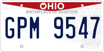 OH license plate GPM9547