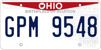 OH license plate GPM9548