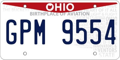OH license plate GPM9554