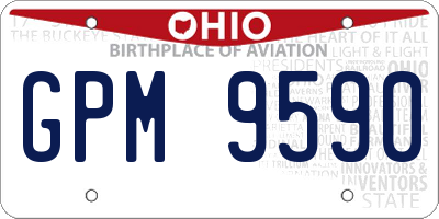 OH license plate GPM9590