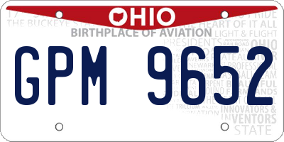 OH license plate GPM9652