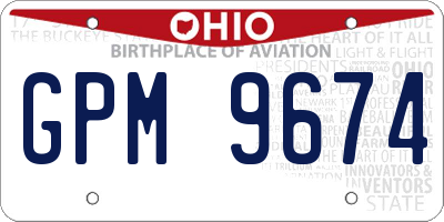 OH license plate GPM9674