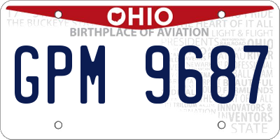 OH license plate GPM9687