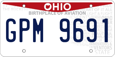 OH license plate GPM9691