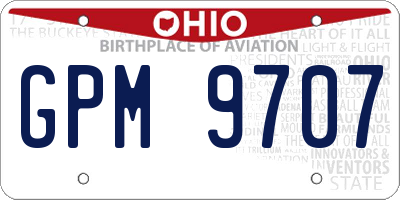 OH license plate GPM9707