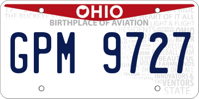 OH license plate GPM9727