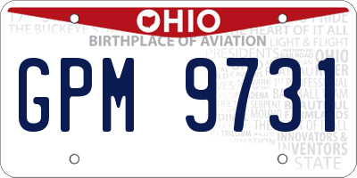 OH license plate GPM9731