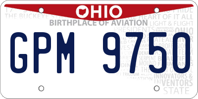 OH license plate GPM9750