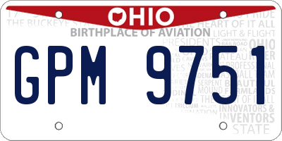OH license plate GPM9751