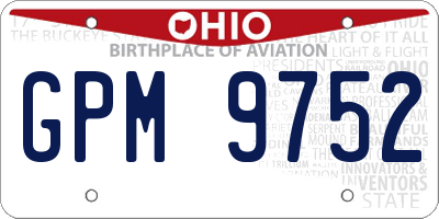 OH license plate GPM9752