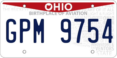 OH license plate GPM9754