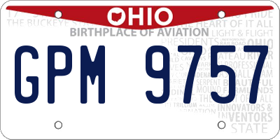 OH license plate GPM9757
