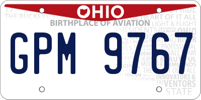OH license plate GPM9767