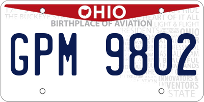 OH license plate GPM9802