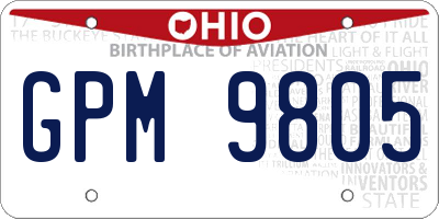 OH license plate GPM9805