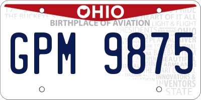 OH license plate GPM9875