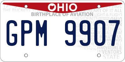 OH license plate GPM9907