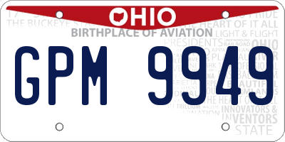 OH license plate GPM9949