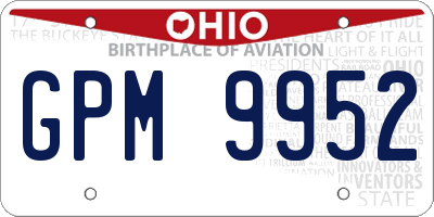 OH license plate GPM9952