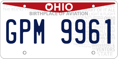 OH license plate GPM9961