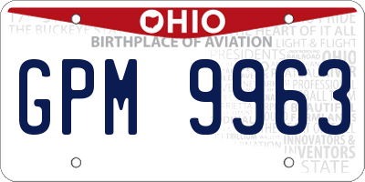 OH license plate GPM9963