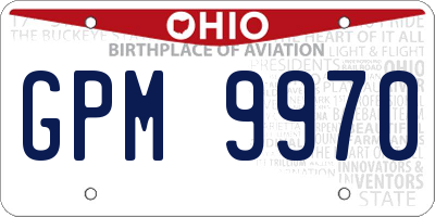 OH license plate GPM9970