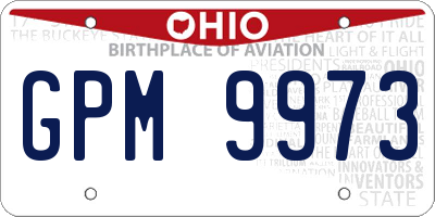OH license plate GPM9973