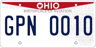 OH license plate GPN0010