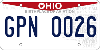 OH license plate GPN0026