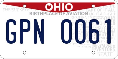 OH license plate GPN0061