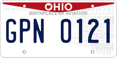OH license plate GPN0121