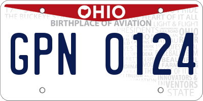 OH license plate GPN0124