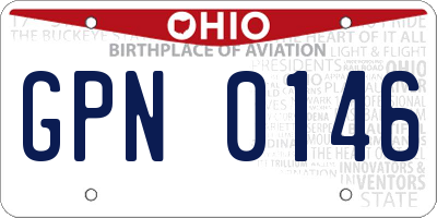 OH license plate GPN0146