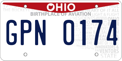 OH license plate GPN0174