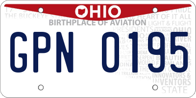 OH license plate GPN0195