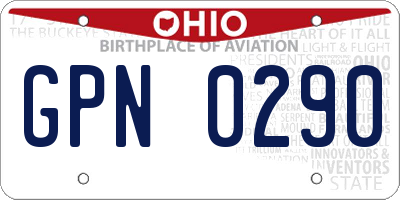 OH license plate GPN0290