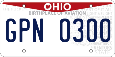 OH license plate GPN0300
