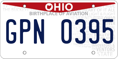 OH license plate GPN0395