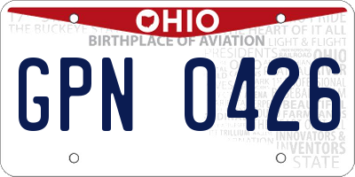 OH license plate GPN0426