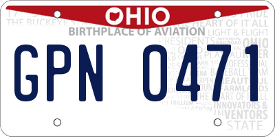 OH license plate GPN0471
