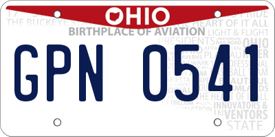 OH license plate GPN0541