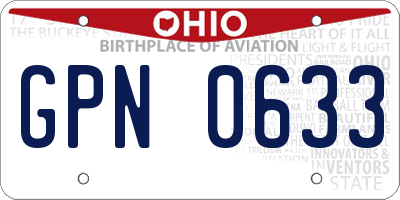 OH license plate GPN0633