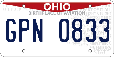 OH license plate GPN0833