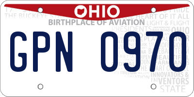OH license plate GPN0970