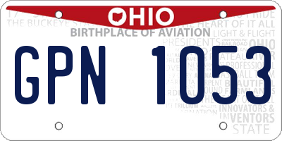 OH license plate GPN1053