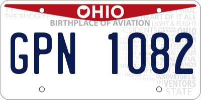 OH license plate GPN1082