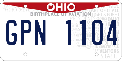OH license plate GPN1104