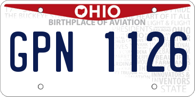 OH license plate GPN1126