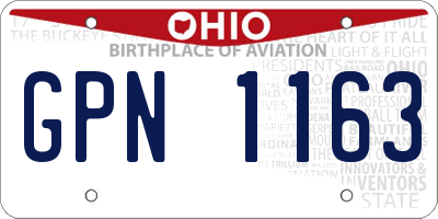 OH license plate GPN1163