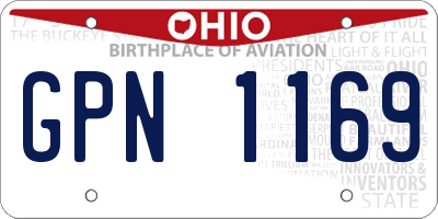 OH license plate GPN1169